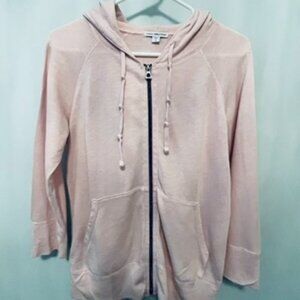 James Perse: Light Pink Vintage French cotton-terry hoodie
